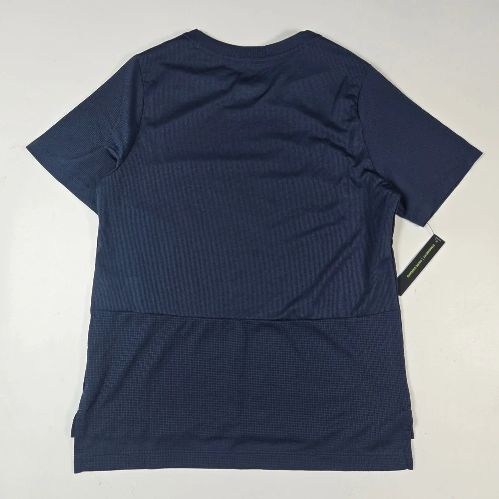 Nike Dri-FIT T-Shirt Kids Medium Navy Blue Red Graphic Logo Performance Tee